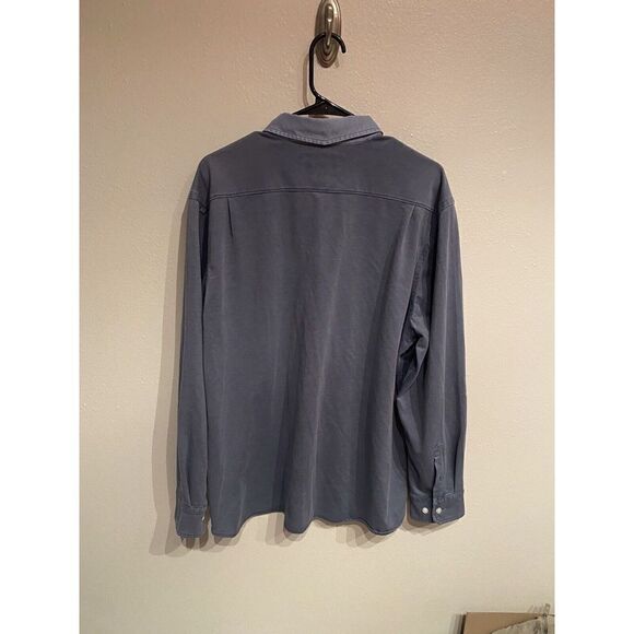 32 Bar Blues Mens XL Blue Long Sleeve Button Up Shirt Polyester Blend - Picture 2 of 7